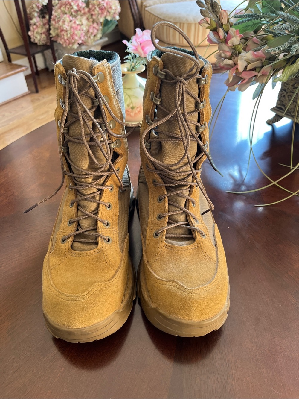 Danner Tan Suede Tactical Lace-Up Boots